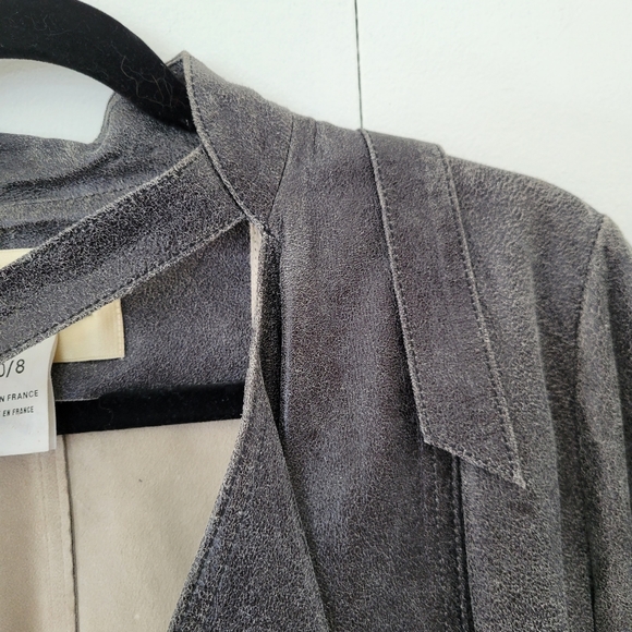 Plein Sud Faycal Amor Black Leather Jacket Top Combo Size 8 Grey Buckle Designer - Picture 11 of 14